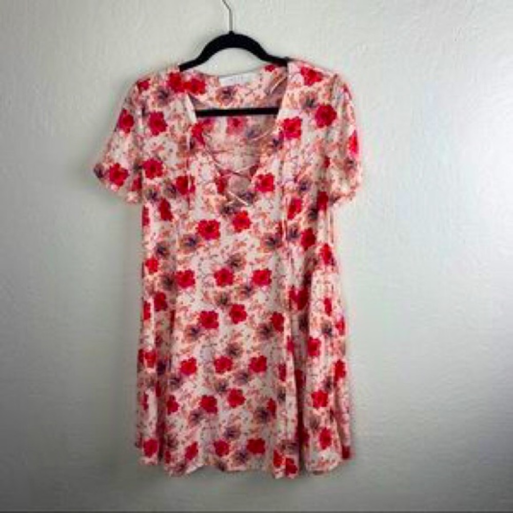Astr the label orange red flower dress